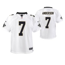 Youth New Orleans Saints #7 Morten Andersen White Nike Team Color Game Jersey