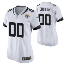 Women Jacksonville Jaguars #00 Custom White Nike Game Jersey