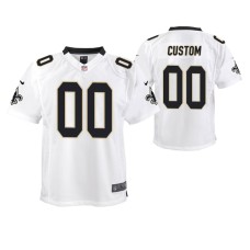 Youth New Orleans Saints #00 Custom White Nike Team Color Game Jersey