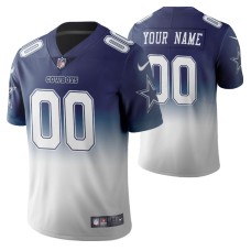 Dallas Cowboys Custom Men Navy Color Crash Gradient Jersey