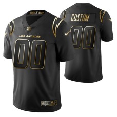 Men Los Angeles Chargers Custom Golden Limited Black Jersey