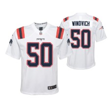 Youth New England Patriots Chase Winovich Game #50 White Jersey