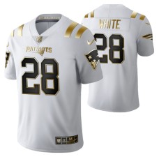 New England Patriots James White Golden Edition White Jersey