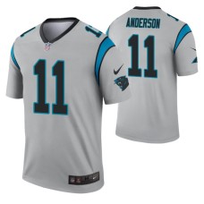 Men #11 Robby Anderson Carolina Panthers Silver Inverted Legend Jersey