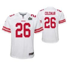 Tevin Coleman San Francisco 49ers Super Bowl LIV Youth White Game Jersey