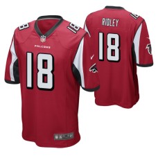 Men Atlanta Falcons #18 Calvin Ridley Red Nike Game Jersey