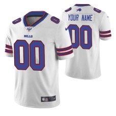 Men Buffalo Bills Custom White 100th Season Vapor Limited Jersey