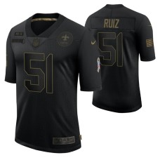 Cesar Ruiz No. 51 New Orleans Saints Black Salute To Service 2020 Limited Jersey