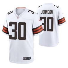 Cleveland Browns D'Ernest Johnson #30 White Game Jersey