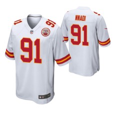 Kansas City Chiefs Derrick Nnadi Game #91 White Jersey