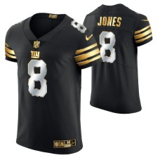 Men New York Giants Daniel Jones Golden Edition Black Elite Jersey