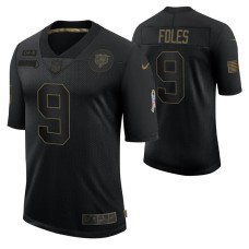 Chicago Bears #9 Nick Foles Black 2020 Salute To Service Limited Jersey