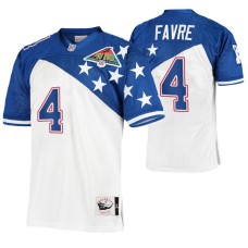 1994 Pro Bowl Green Bay Packers #4 Brett Favre White Blue Authentic NFC Jersey