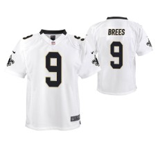 Youth New Orleans Saints #9 Drew Brees White Nike Team Color Game Jersey