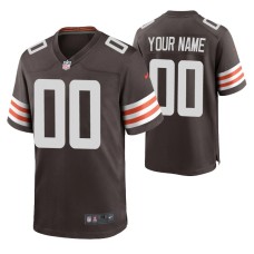 Custom Cleveland Browns Brown Game Jersey Men