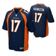 Men Denver Broncos #17 DaeSean Hamilton Navy Nike Game Jersey