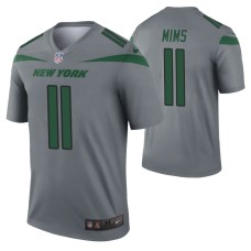 Men Denzel Mims New York Jets Jersey Gray Inverted Legend