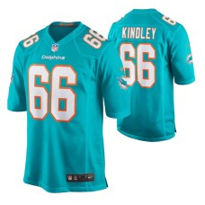 Men Miami Dolphins Solomon Kindley #66 Game Aqua Jersey