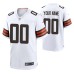 Custom Cleveland Browns White Game Jersey Men