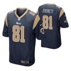 Men Los Angeles Rams #81 Gerald Everett Navy Nike Game Jersey