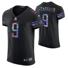 Men Detroit Lions Matthew Stafford #9 Vapor Elite Black Golden Edition Jersey