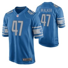 Men Detroit Lions #47 Tracy Walker Blue Nike Game Jersey