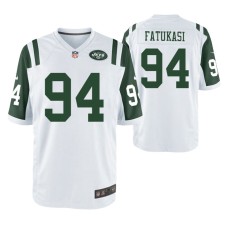 Men New York Jets #94 Folorunso Fatukasi White Nike Game Jersey