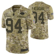 New York Jets #94 Folorunso Fatukasi Camo 2018 Salute to Service Jersey Men