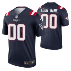 Men Custom #00 New England Patriots Navy Legend Jersey