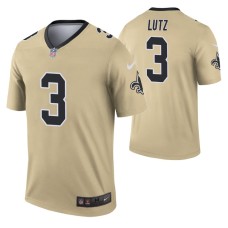 Men Wil Lutz New Orleans Saints Jersey Gold Inverted Legend Edition