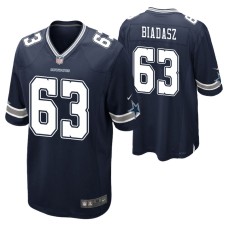 Dallas Cowboys Tyler Biadasz Game #63 Navy Jersey