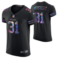 San Francisco 49ers Raheem Mostert Jersey Golden Edition Holographic Vapor Elite Black