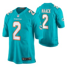 Men Miami Dolphins Matt Haack #2 Game Aqua Jersey