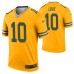 Green Bay Packers Jordan Love Inverted Legend #10 Gold Jersey