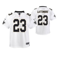 Youth New Orleans Saints #23 Marshon Lattimore White Nike Team Color Game Jersey