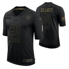 Dallas Cowboys 2020 Salute to Service Limited Ezekiel Elliott #21 Black Jersey