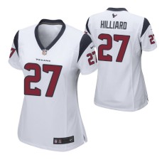 Women Houston Texans Dontrell Hilliard #27 White Game Jersey