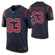 Roderick Johnson No. 63 Houston Texans Navy Color Rush Legend Jersey