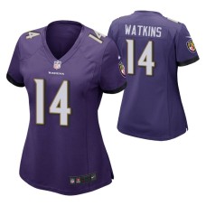 Women Baltimore Ravens Sammy Watkins #14 Purple Game Jersey