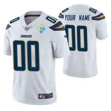 Los Angeles Chargers Custom White 60th Anniversary Vapor Limited Men Jersey