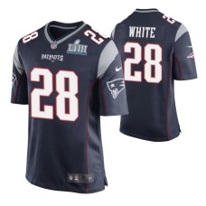 Men New England Patriots James White Super Bowl LIII Nike Game Jersey Navy