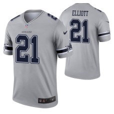 Men Ezekiel Elliott Dallas Cowboys Jersey Gray Inverted Legend Edition