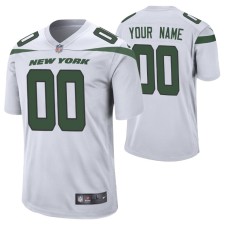 Men New York Jets #00 Custom Nike White Player Game Jersey