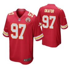 Men Kansas City Chiefs Alex Okafor Game #97 Red Jersey