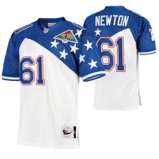 1994 Pro Bowl Dallas Cowboys #61 Nate Newton White Blue NFC Authentic Jersey