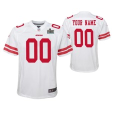 Custom San Francisco 49ers Super Bowl LIV Youth White Game Jersey