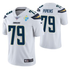 Los Angeles Chargers Trey Pipkins White 60th Anniversary Vapor Limited Men Jersey