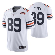 Men Chicago Bears #89 Mike Ditka 100th Season White Retired Jersey