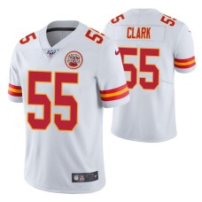 Men Kansas City Chiefs Frank Clark White 100th Season Vapor Limited Jersey