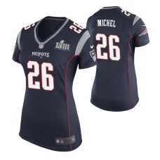 Women New England Patriots #26 Sony Michel Navy Nike Game Jersey